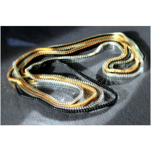 4 Piece Long Necklaces Box Chain Gold Silver Tone Black Jewellery 352