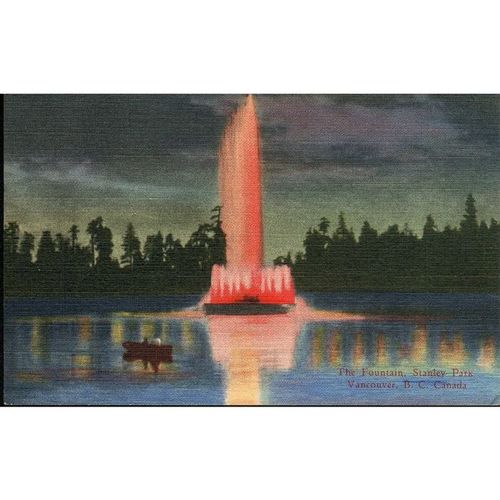 Canada Postcard - The Fountain, Stanley Park, Vancouver, B.C., Canada