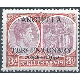 St Kitts-Nevis 1950 SG89 3d Dull Purple & Scarlet Tercentenary Unmounted Mint .