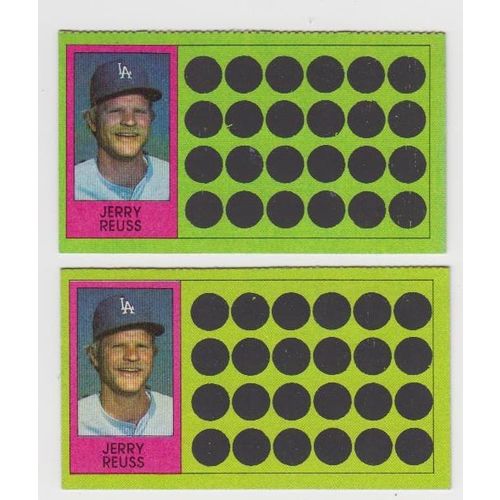 Both 1981 Topps Scratch-Off Variations Jerry Reuss #103 cards –Scratchoffs