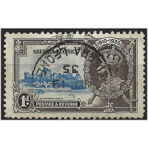 Sierra Leone 1935 SG181 1d Ultramarine & Grey-Black Silver Jubilee Fine Used. ..