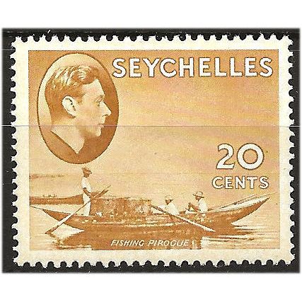 Seychelles 1942 SG140b 20c Brown Ochre Mounted Mint . ..