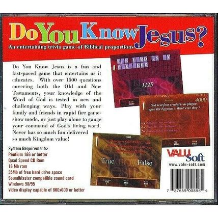 Do You Know Jesus? (All Ages) (PC-CD, 1999) for Windows - New Sealed Jewel Case