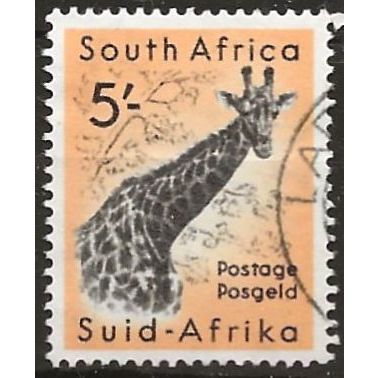 South Africa 1954 SG163 5/- Black-Brown & Yellow-Orange Fine Used ..