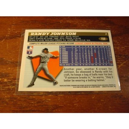 1996 Topps, 10-Cards, RANDY JOHNSON, HOF, Mariners, #150