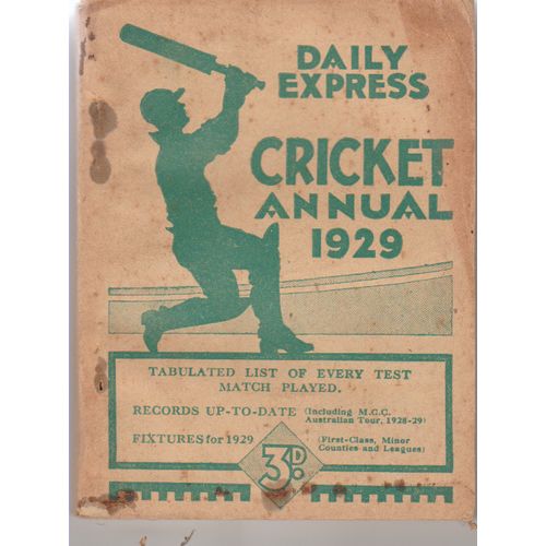 Daily Express Cricket Annual 1929 many statistics