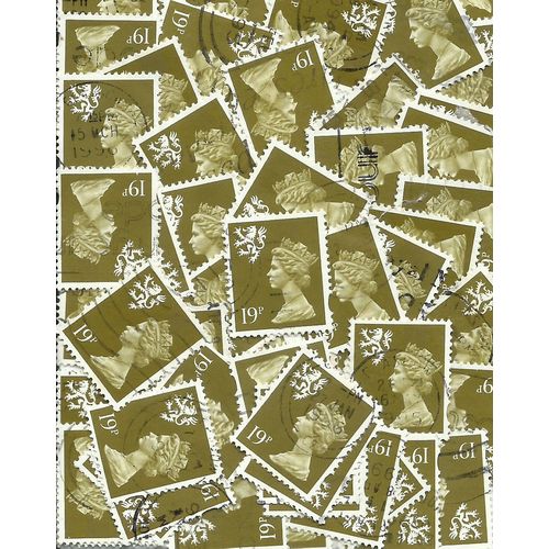 Scotland GB 1993 - 98 QE2 19p pack of 50 x used stamps ( R68)