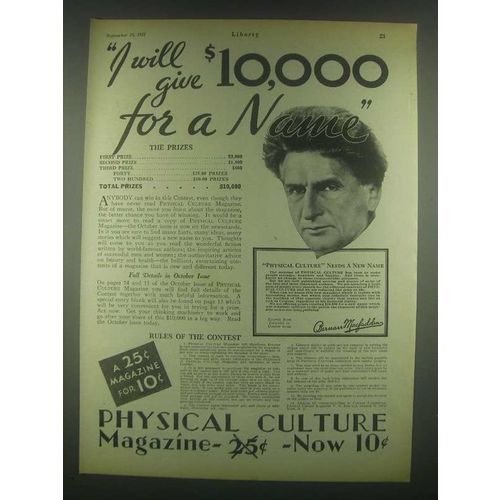 1931 Physical Culture Magazine Ad - Bernarr MacFadden