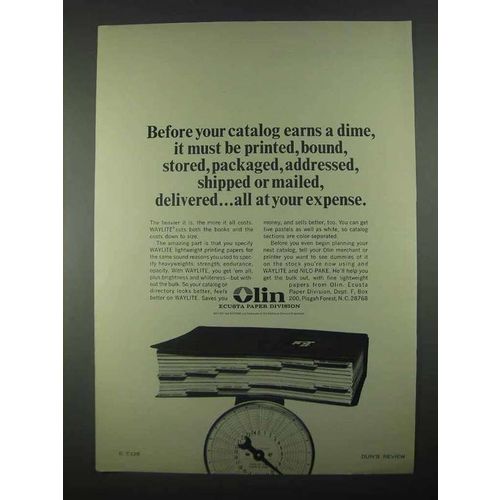 1967 Olin Waylite paper Ad - Printed, Bound, Stored