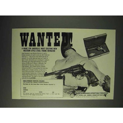 1973 High Standard Western Revolver Ad - Wanted!