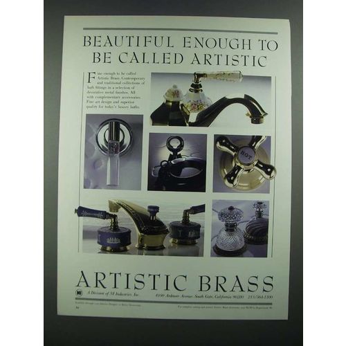 1984 Artistic Brass Bath Fittings Ad - Be Called Artistic