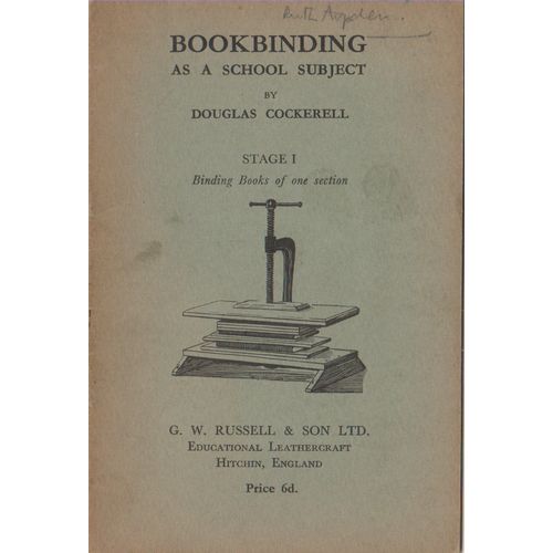 Bookbinding as a School Subject Stage 1 circa 1910 Douglas Cockerell see others