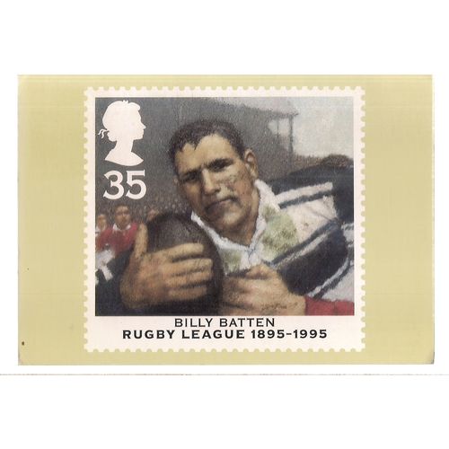 RUGBY LEAGUE CENT issued 1995 by Post office postcard first day of issue stamp =