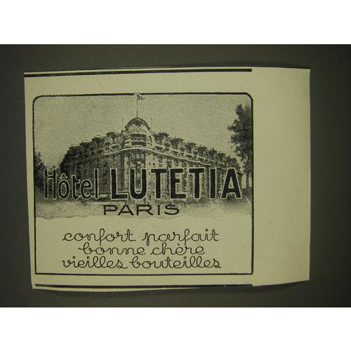 1932 Hotel Lutetia Paris Ad - in French - Hotel Lutetia Paris