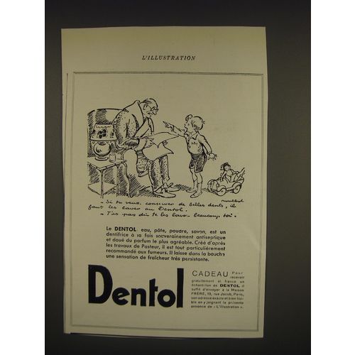 1933 Dentol Toothpaste Ad - in French - si tu veux. Conserver de Bellas dents, i