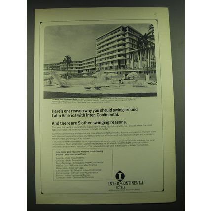 1968 Inter-Continental Hotels Ad - Here's one reason why you should swing