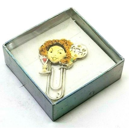 2 3/4" Paperclip Bookmark Souvenir Born to Party Hair Girl Rhinestone (E3