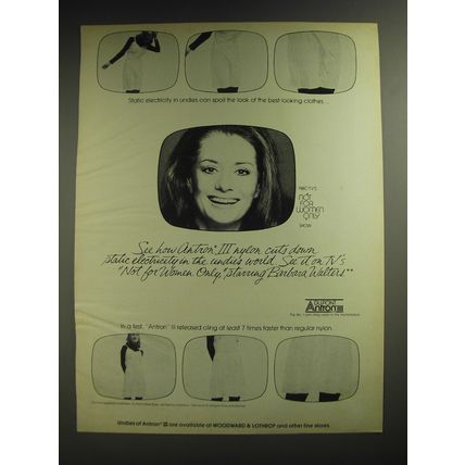 1974 Du Pont Antron III Nylon Ad - Barbara Walters - Static in Undies