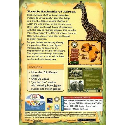 DK: Exotic Animals of Africa (Ages 8-11) (PC-CD, 2007 Ed.) - NEW CD in SLEEVE