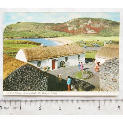 1977 postcard The Folk Village, Glencolumbkille, Co. Donegal