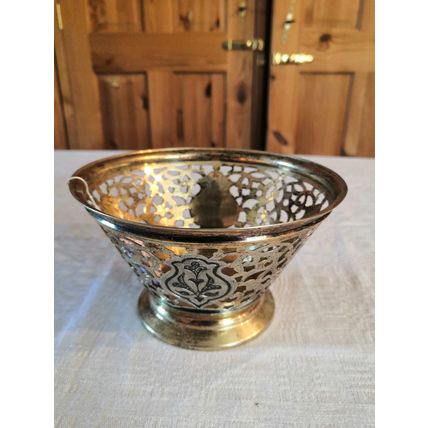 Antique, Soviet/Russian, Niello, Gold Plated 875 Solid Silver Kubachi Sweet Bowl
