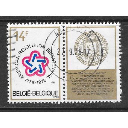 BELGIUM BELGIQUE BELGIE 1976 AMERICAN REVOULTION 200 YEARS WITH LABEL USED