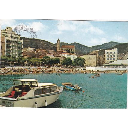 Port Bou Costa Brava Spain Postcard posted creased