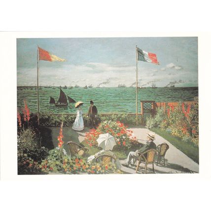 Claude Monet Terrasse a Sainte Adresse Postcard unused VGC