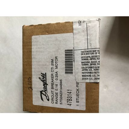 NEW DANFOSS CTI 25M,47B3141 CIRCUIT BREAKERS DANFOSS CTI 25M 0.16-0.25A MOTOR,Bj