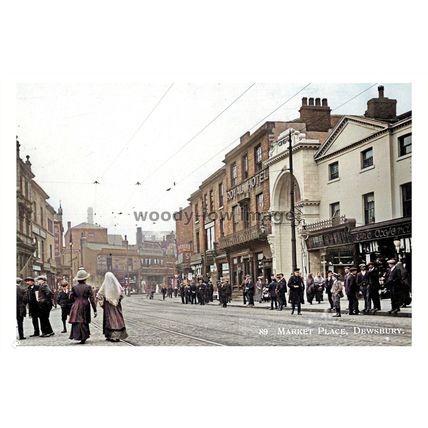 ptc3070 - Yorks - Early Royal Hotel & Cinema, Dewsbury Market Place - print 6x4