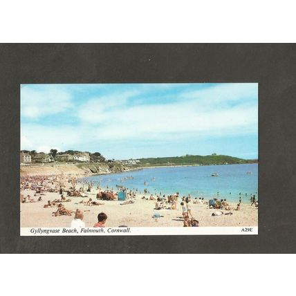 Postcard Cornwall Falmouth Gyllyngvase Beach Harvey Barton A29E