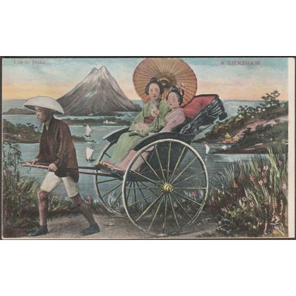 A Rickshaw - Life In Japan, c.1905-10 - Valentine's Postcard