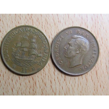 South Africa 1942 1d Penny Coin