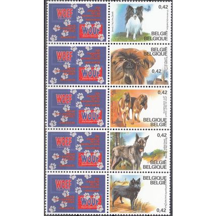 Belgique 2002 Michel 3114 - 3118 Neuf ** Cote (2008) 5.50 € Chiens race belges