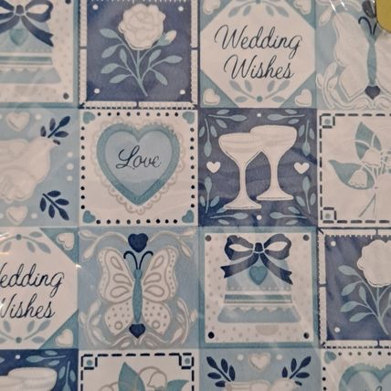 Vintage Lot 6 New American Greetings WEDDING WRAPPING PAPER Marriage Gift Wrap