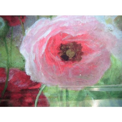 Melamine Sandwich/Serving Tray, Handles, Cluster of Poppies, Floral, Lemaire Art