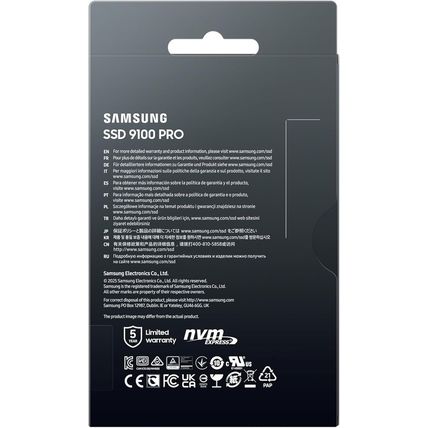 SAMSUNG SSD 9100 PRO 1TB, Pcie 5.0X4 M.2 2280, Seq. Read Speeds up to 14,800Mb/S