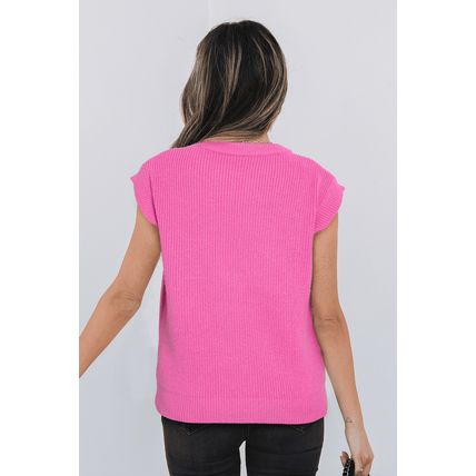 Sachet Pink Western Horse Embroidered Round Neck Sweater Tee
