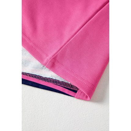 Pink Stripe Color Block V Neck Loose Fit Long Sleeve Top