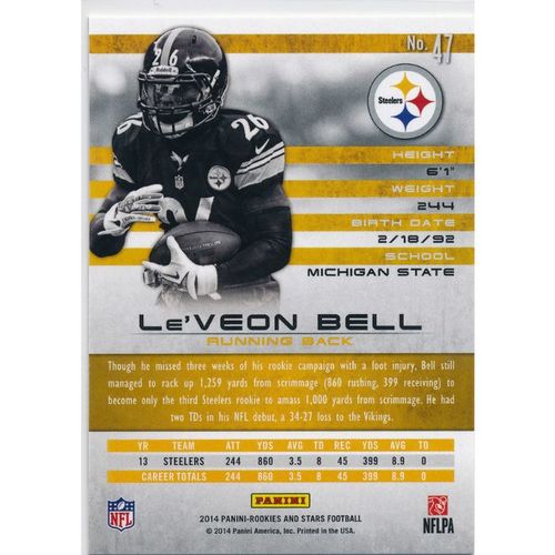 2014 Panini Rookies & Stars #47 Le'Veon Bell Pittsburg Steelers