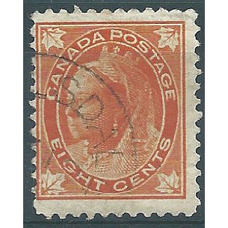 Canada 1897 SG148 8c Orange Fine Used....