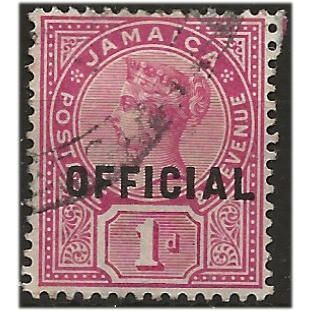 Jamaica 1890 O4 1d Rose OFFICIAL Fine Used .. ...