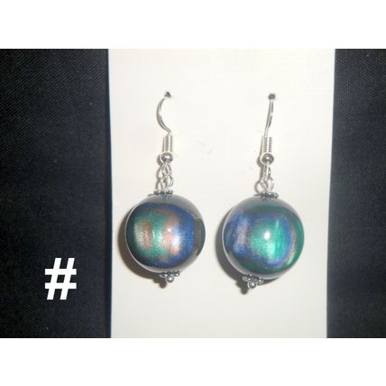Unique 17mm aurora borealis crystal glass earrings