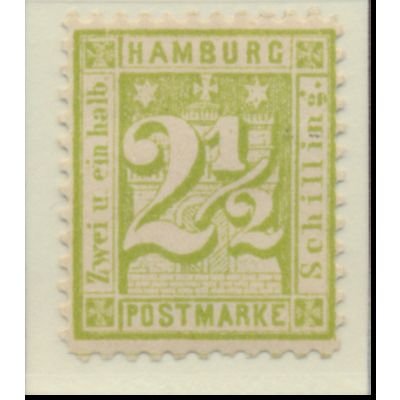 Hamburg (German State) Stamp Scott #23, Mint Hinged, Original Gum Hinge Remnants
