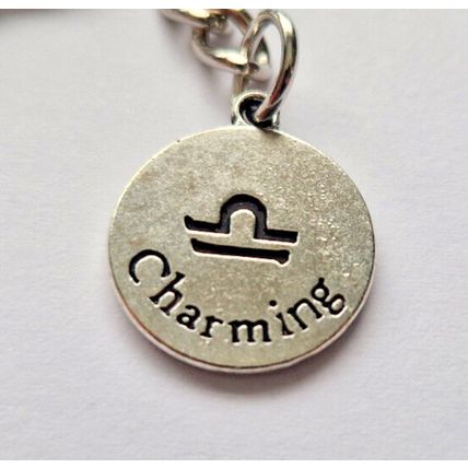 New Metal LIBRA Keyring Key Chain ZODIAC CHARMS BALANCE SCALES STAR SIGN
