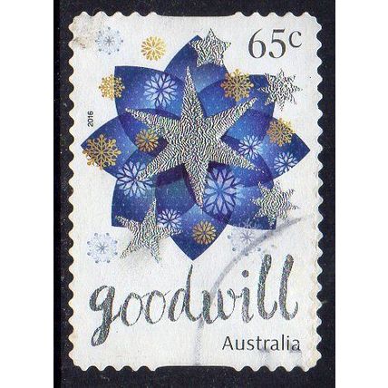 Australia 2016 Christmas - Goodwill - Foiled / Embellished 65c s/a Used