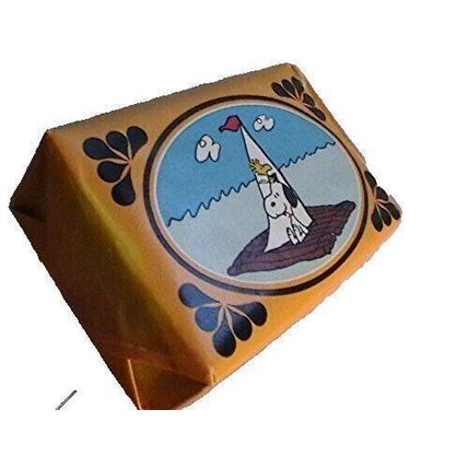 Snoopy Come Home Soap Dish in a Wood Raft with Sail Flag 1973 Vintage Avon