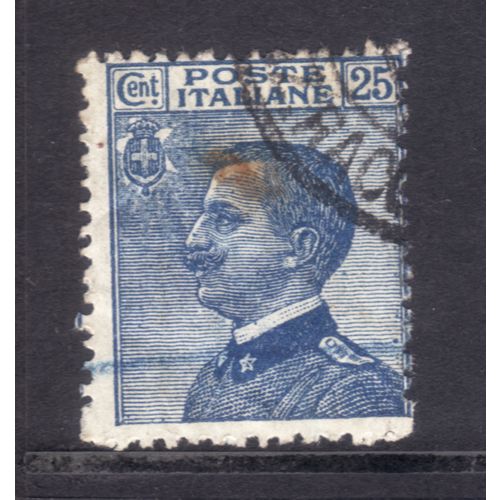 ITALY 1908 SG77 25c BLUE FINE USED #4