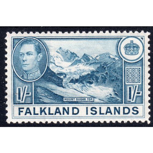 Falkland Islands Sg158 1s Light Dull Blue Mounted Mint (G138)