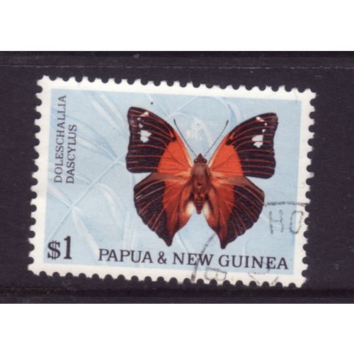 PAPUA NEW GUINEA 1966 BUTTERFLIES SG91 $1 DOLESCHALLIA FINE USED